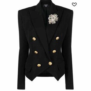 Balmain Brooch Detail Blazer